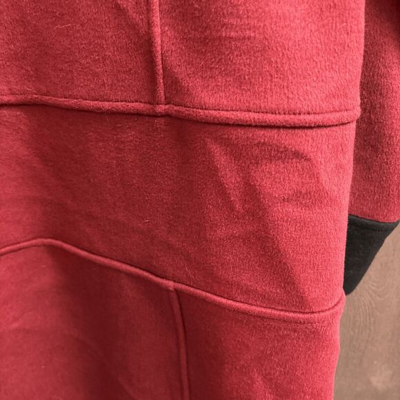 Harve Benard Benard Holtzman Wool Blend Coat Deep Red Black 14 Open Front - Picture 10 of 10